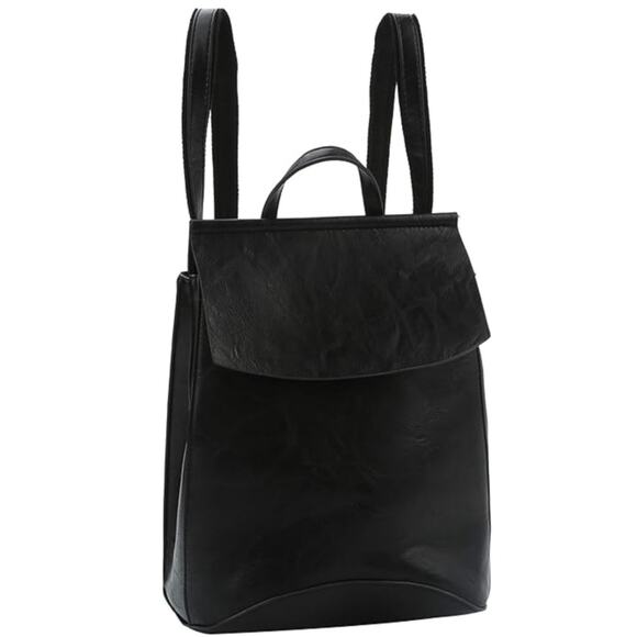 Virago Vegan Leather Backpack Black Shoulderbag Convertible 2 Way Backpack main image 5